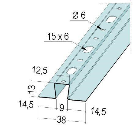 Kalapprofil 13x38  mm 3 m/db