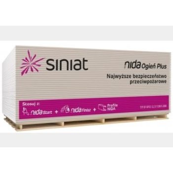   NIDA Tűzgátló gipszkarton DF 1200x2000x12,5 mm 2,4 m2 - 68 tábla/raklap
