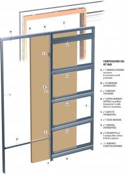 Tolóajtó tokszerkezet gipszkarton falba 900x2100/100  mm